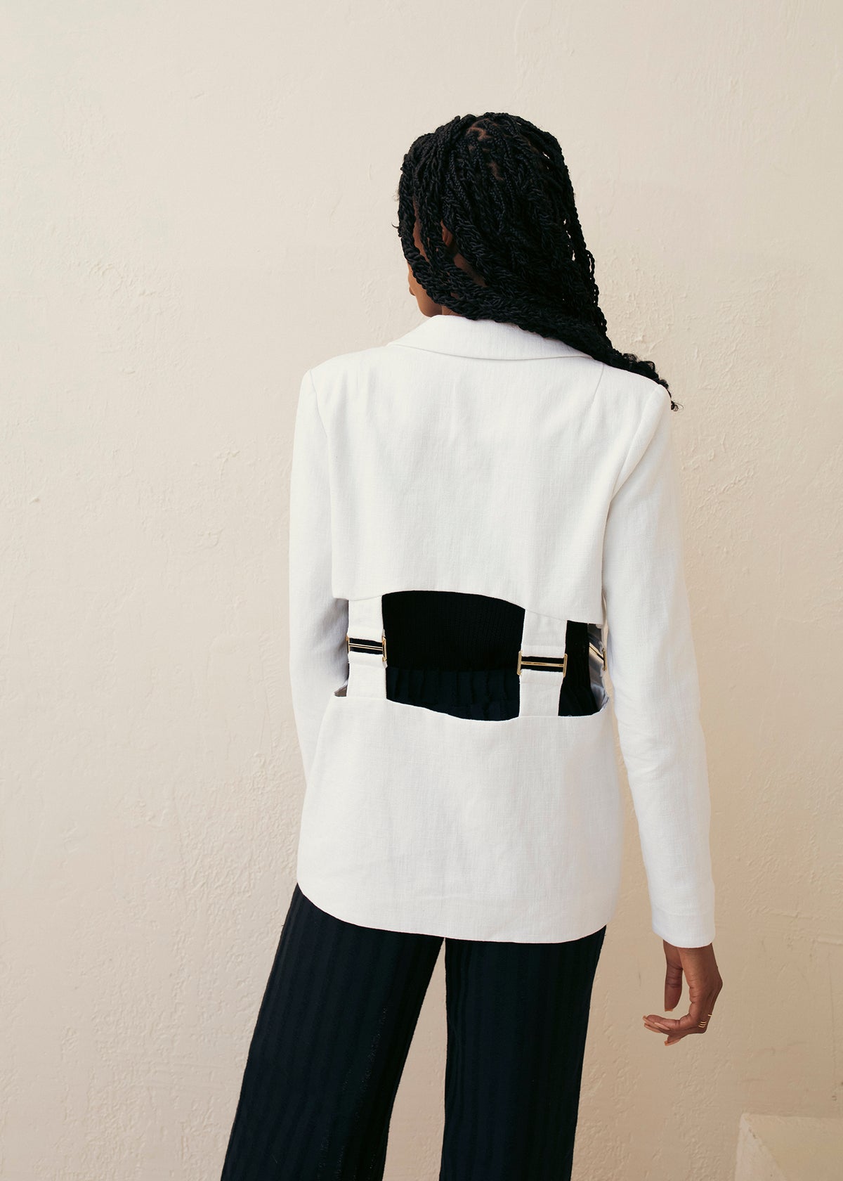 Cut Out Linen Blazer
