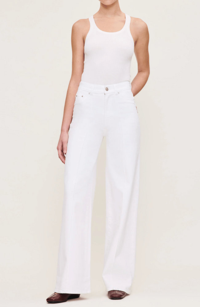 Hepburn Wide- White Pintuck