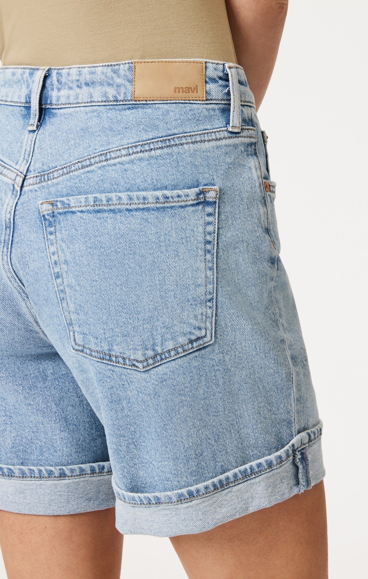 Heidi Long Cuff Short-Lt Blue 90's