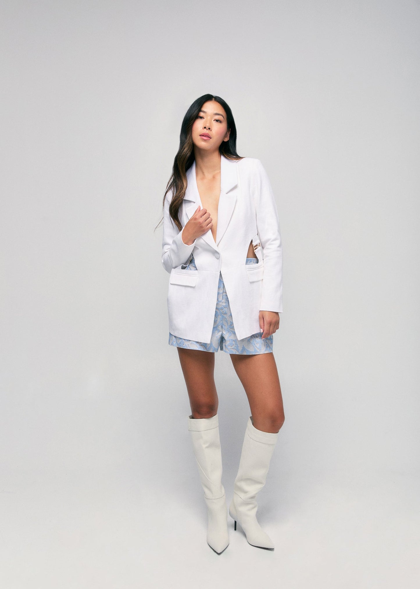 Cut Out Linen Blazer