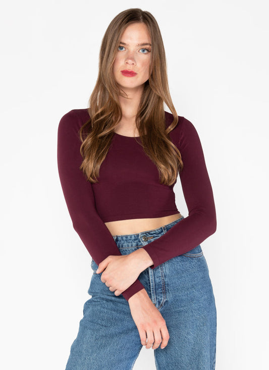 Bamboo L/S Crop Scoop