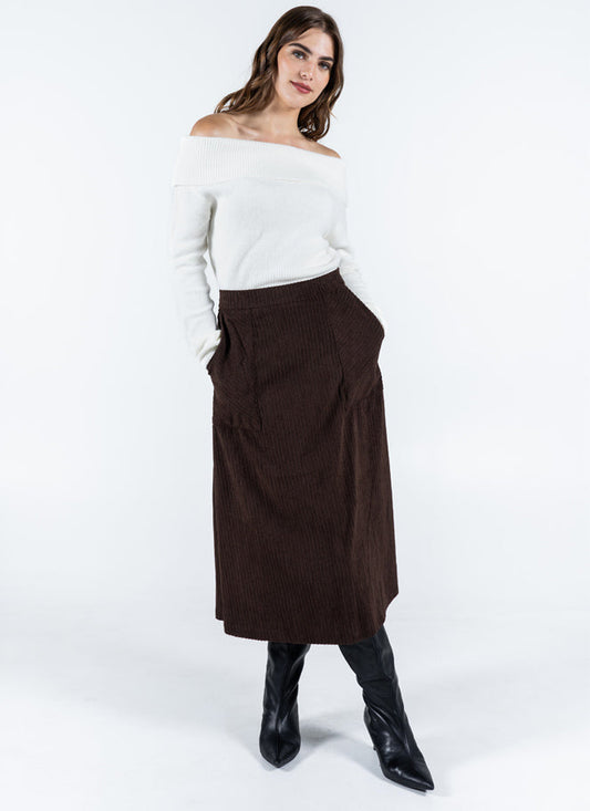 Corduroy Midi Skirt