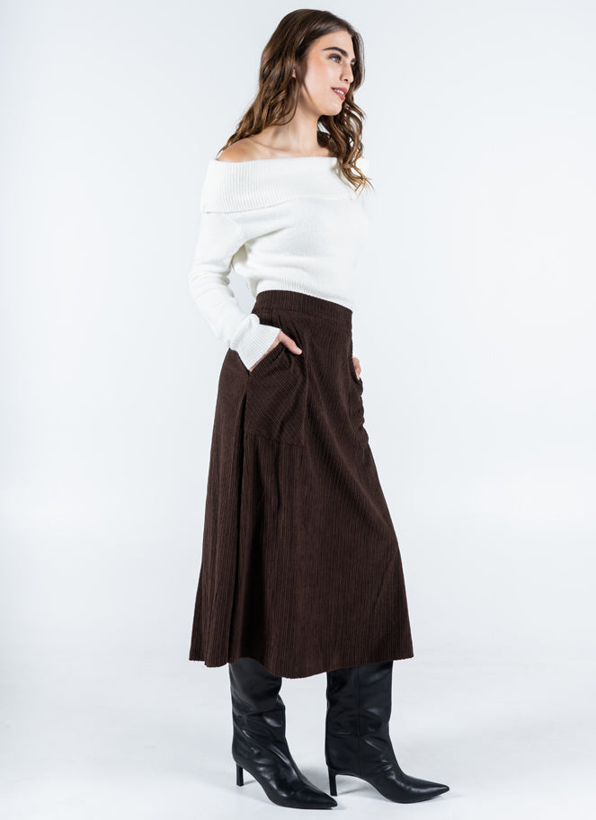 Corduroy Midi Skirt