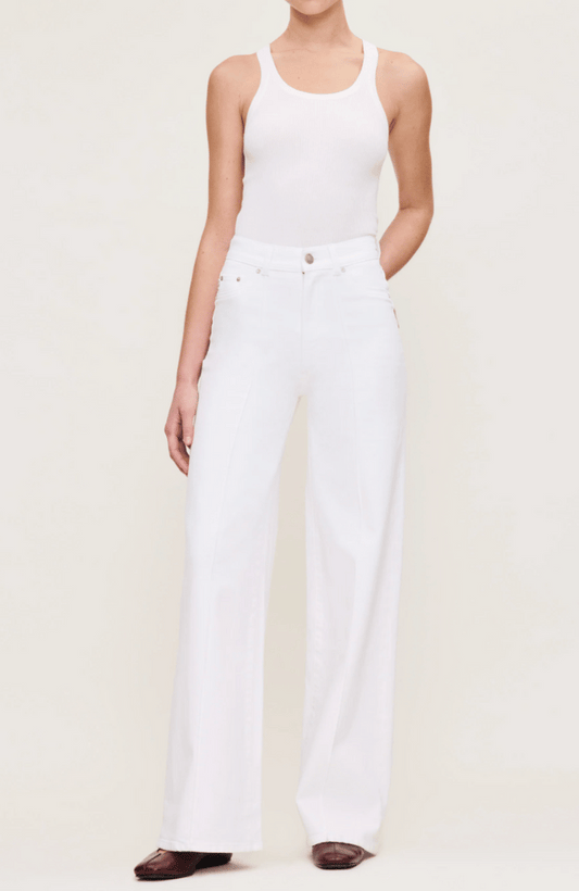 Hepburn Wide- White Pintuck