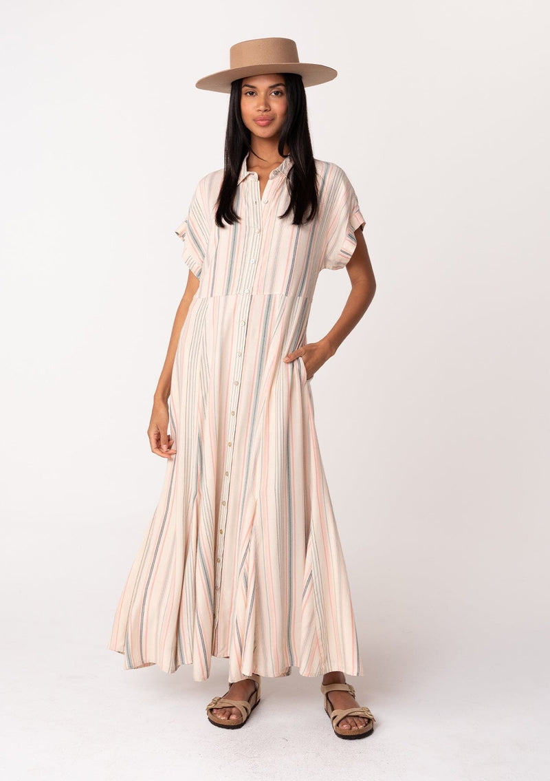 Striped Collared Maxi