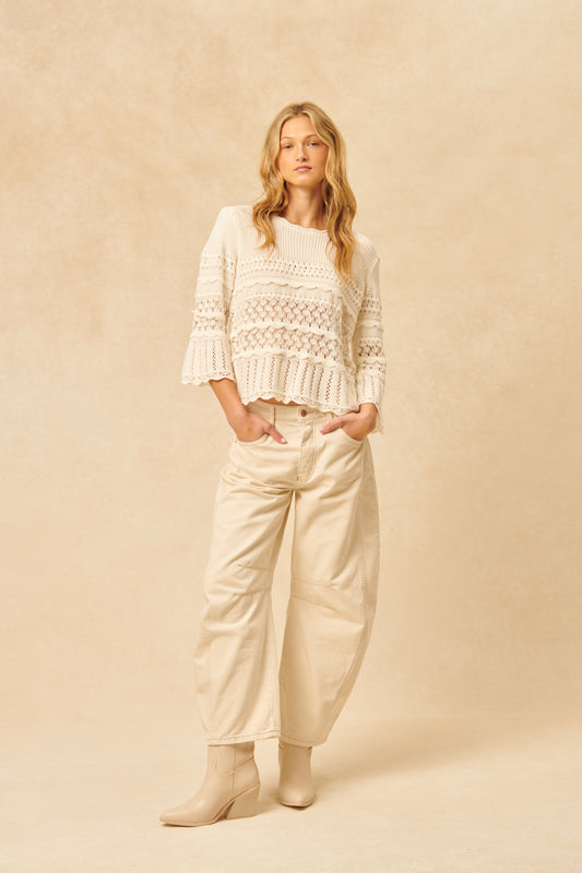Silver Pointelle Knit