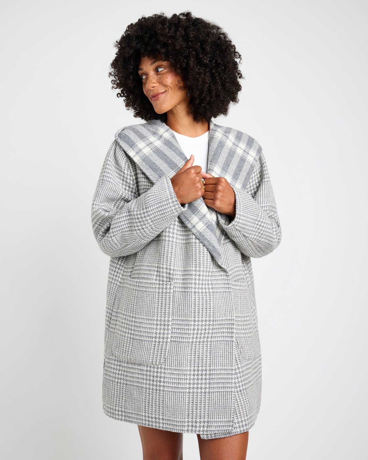 Elliot Plaid Knit Coat