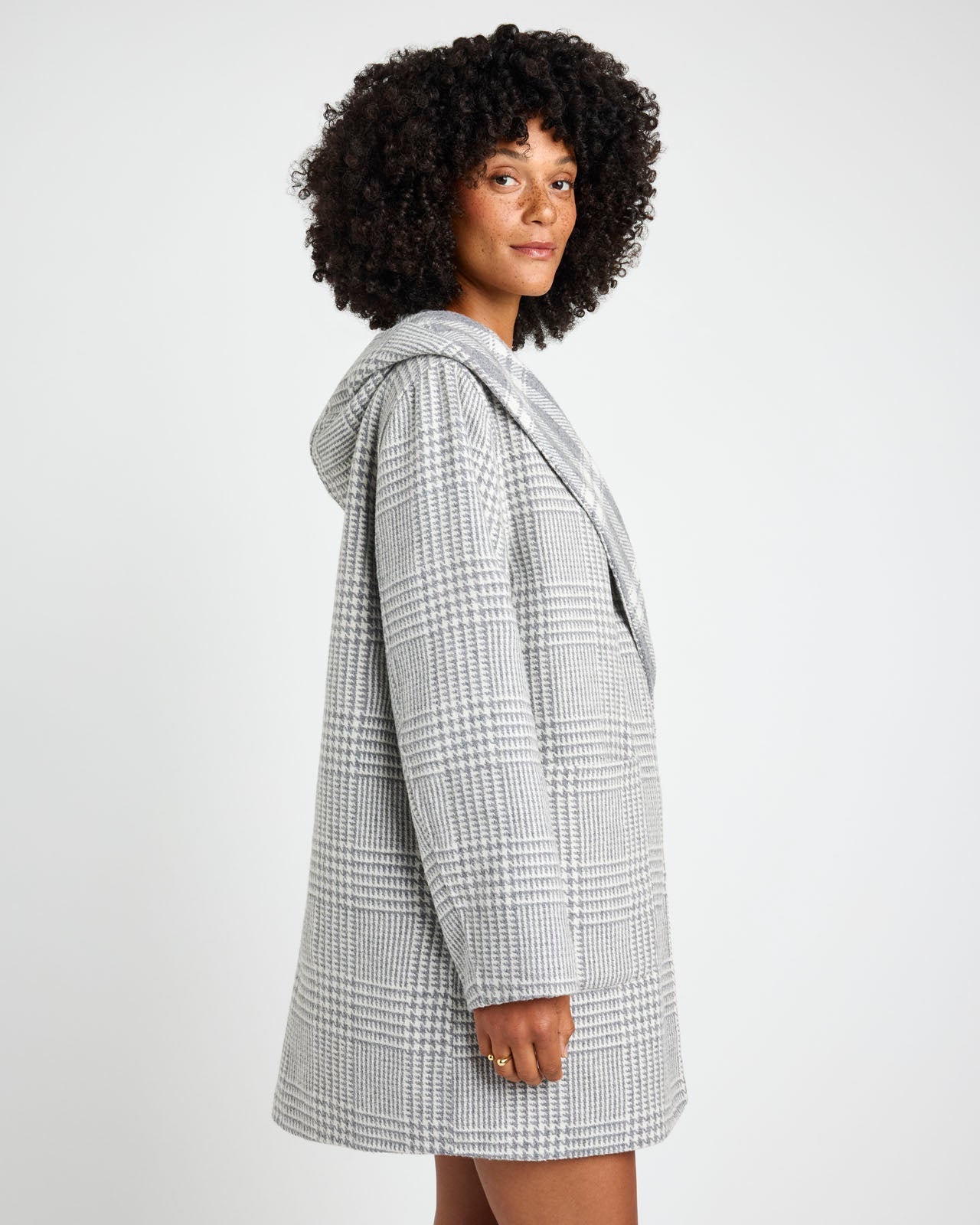 Elliot Plaid Knit Coat