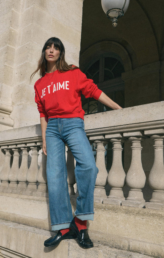 First Date Sweatshirt- Je T'aime