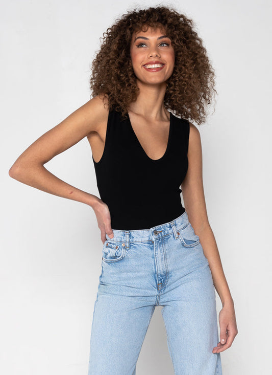 Bamboo Rib Deep V Bodysuit