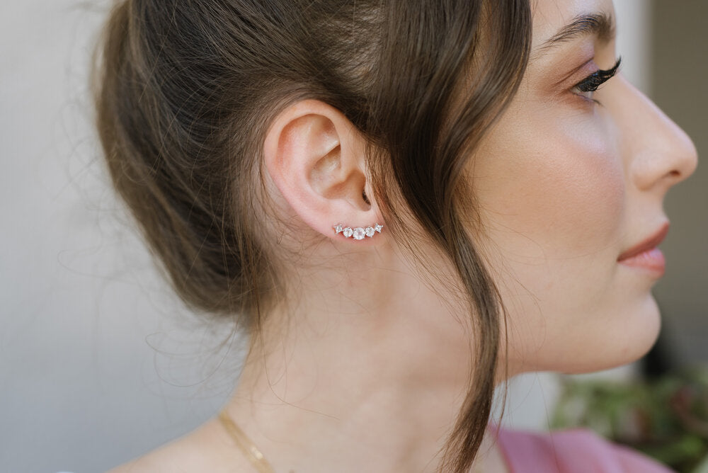 Valli Earrings Rose Gold Quartz